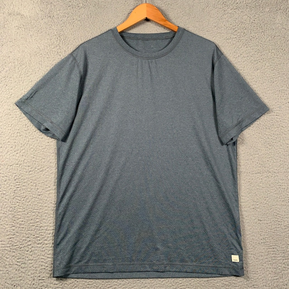 Vuori Tradewind T-Shirt Men's XL Blue Heathered Tee Short Sleeve Performance Gym